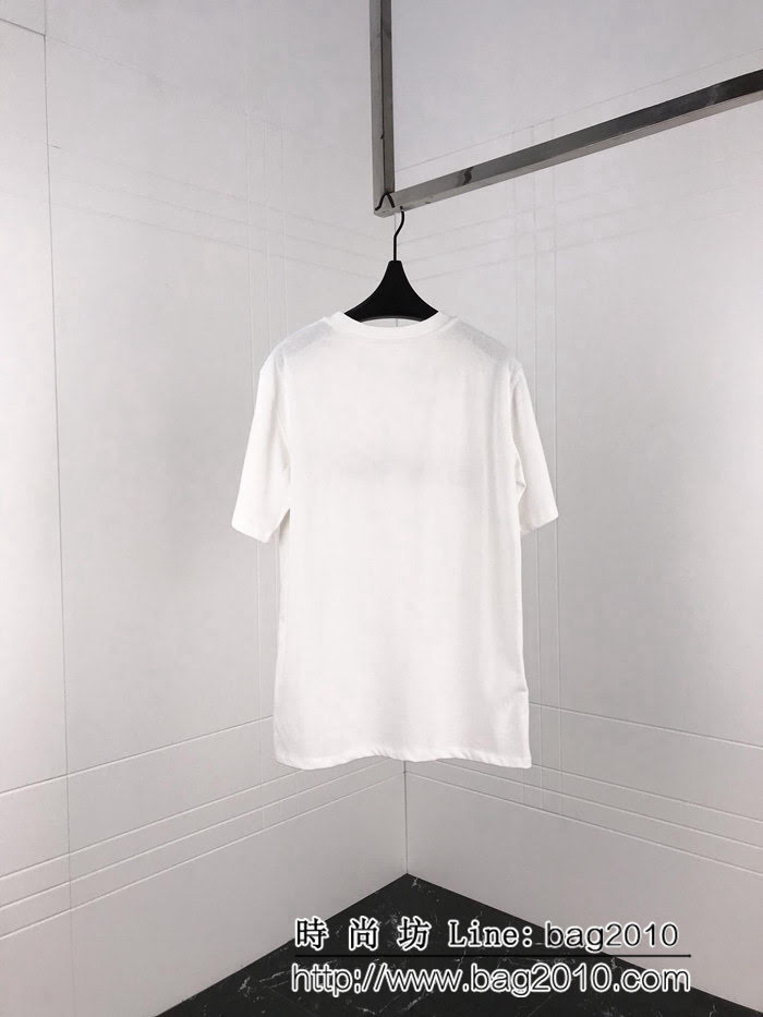 BURBERRY巴寶莉 19ss新款 Bbr字母刺繡拼接 格紋純棉汗布短袖 簡約百搭款 男女同款 ydi1703